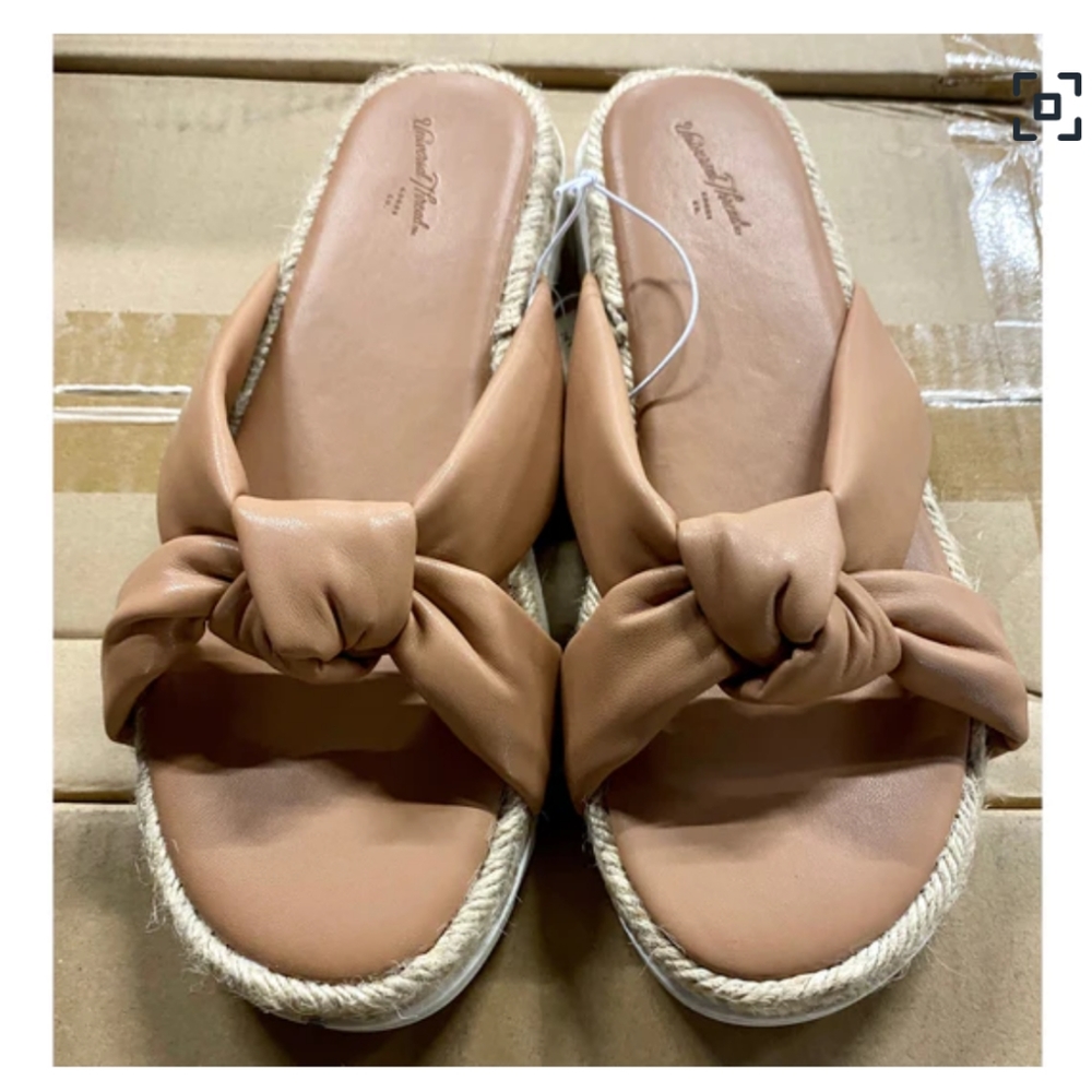 New Universal Thread Dena Knotted Espadrille Sandals Tan Sz 7